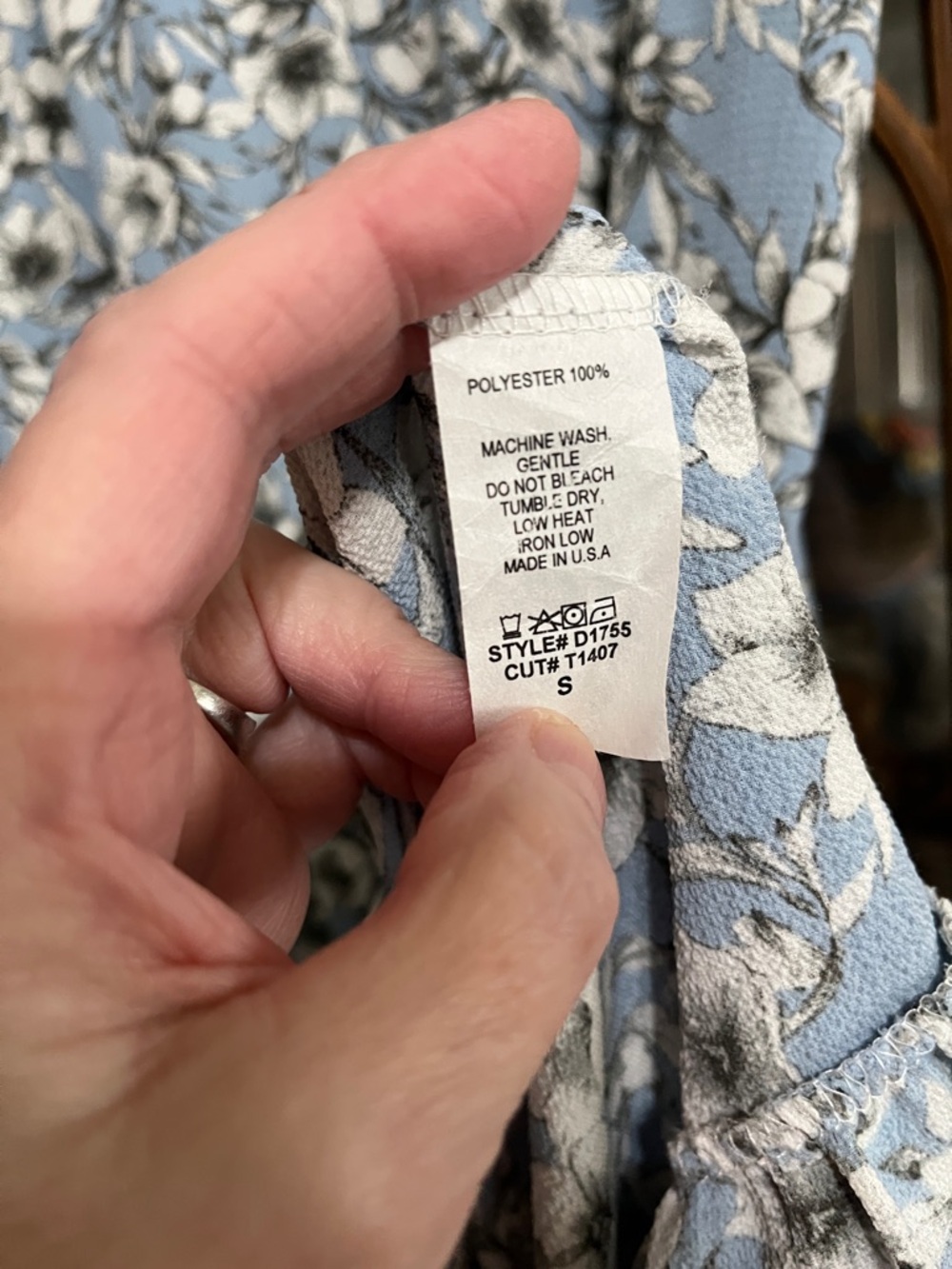 Ella Mara Light Blue Floral Short-Sleeve Midi Dress size small - Picture 5 of 6